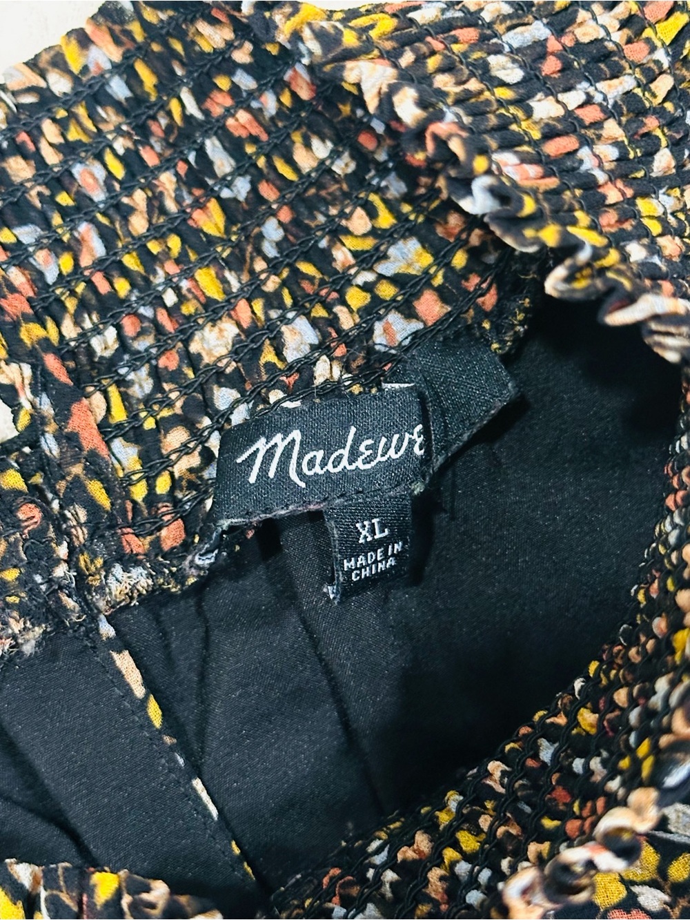 Madewell (Re)sourced Georgette Smocked-Neck Midi Dress in Folktale Paisley Sz XL - Picture 12 of 14